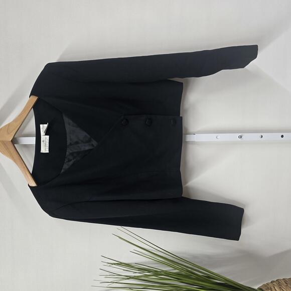 Liz Claiborne Jackets & Blazers - Vintage Liz Claiborne Women's Cropped Black Jacket size 14